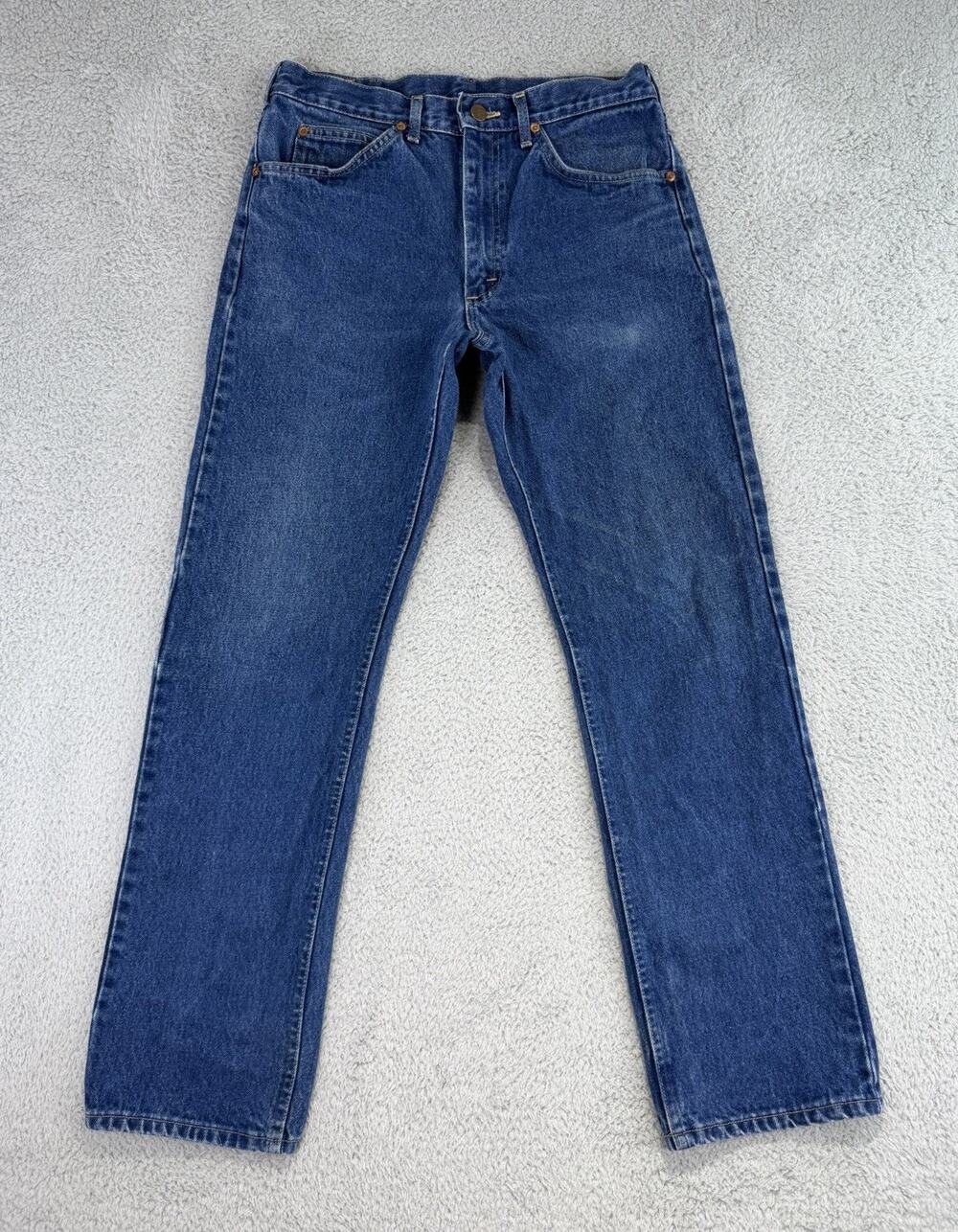 Vintage Lee Riders Med Washed Blue Denim Jeans Union Made In USA Mens 33(31x30)